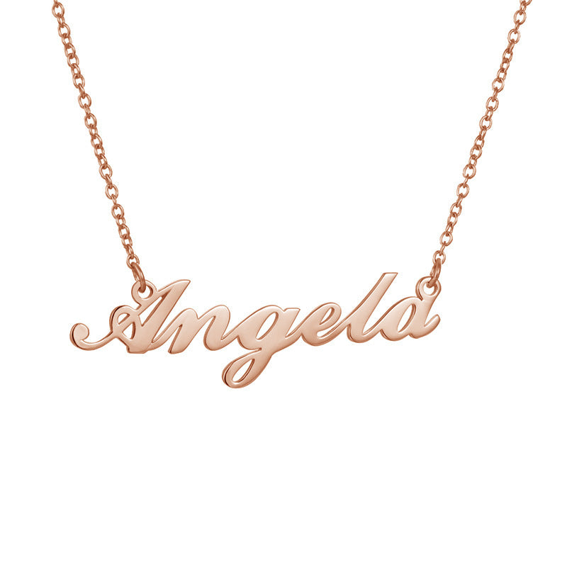 Custom Name Necklace - Personalized Script Nameplate in Gold, Silver or Rose Gold