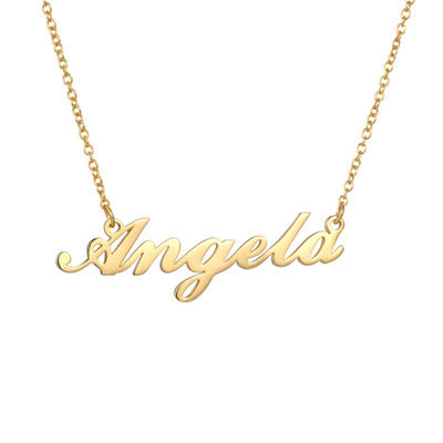Custom Name Necklace - Personalized Script Nameplate in Gold, Silver or Rose Gold