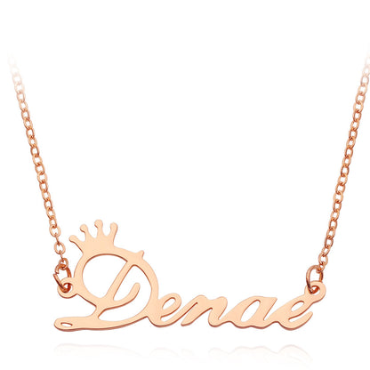 Custom Name Necklace - Personalized Script Nameplate in Gold, Silver or Rose Gold