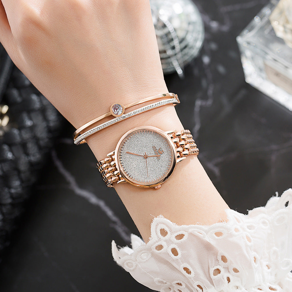 Elegant Watch Jewelry Gift Set - Women's Watch with Matching Bracelet and Necklace