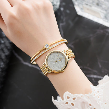 Elegant Watch Jewelry Gift Set - Women's Watch with Matching Bracelet and Necklace