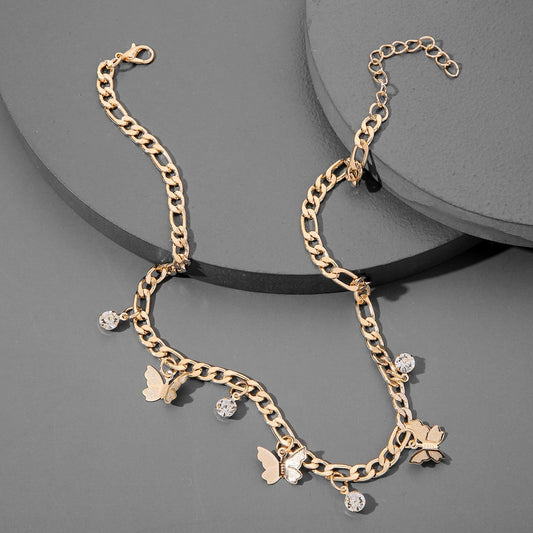 gold butterfly chain necklace