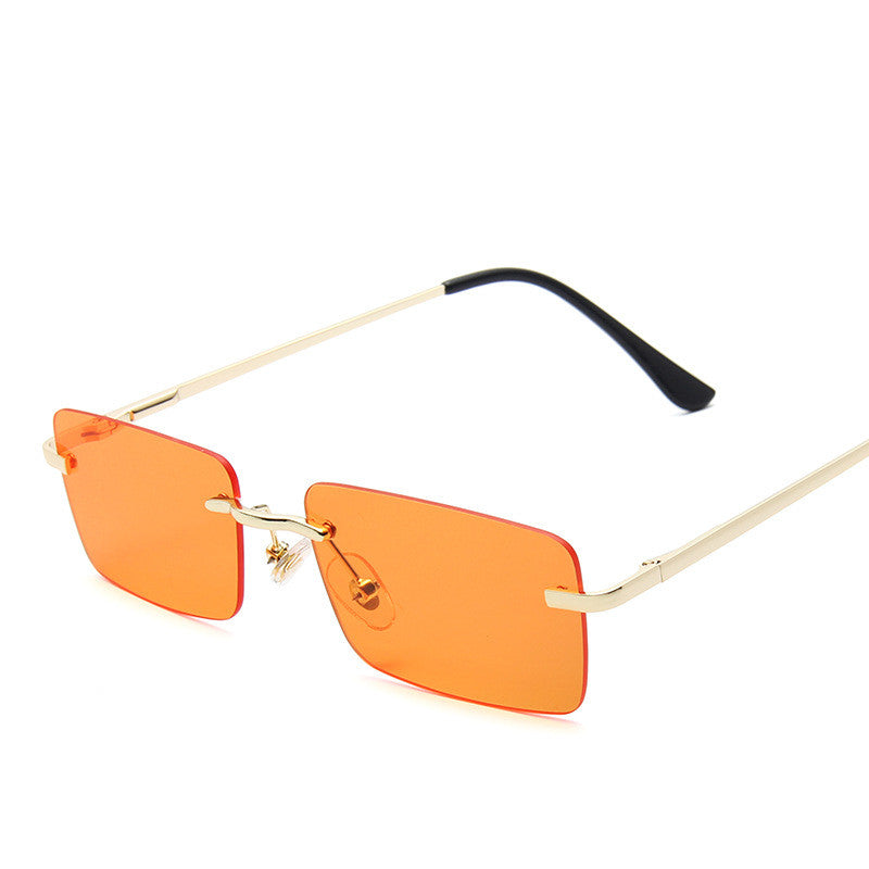 Retro Rectangle Sunglasses - 90s Style Square Metal Frame Sunglasses in Gradient Tints
