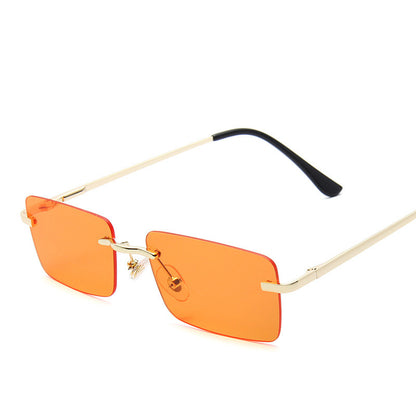 Retro Rectangle Sunglasses - 90s Style Square Metal Frame Sunglasses in Gradient Tints