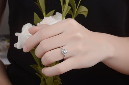 Split Shank Halo Ring - Twisted Band with Crystal Center