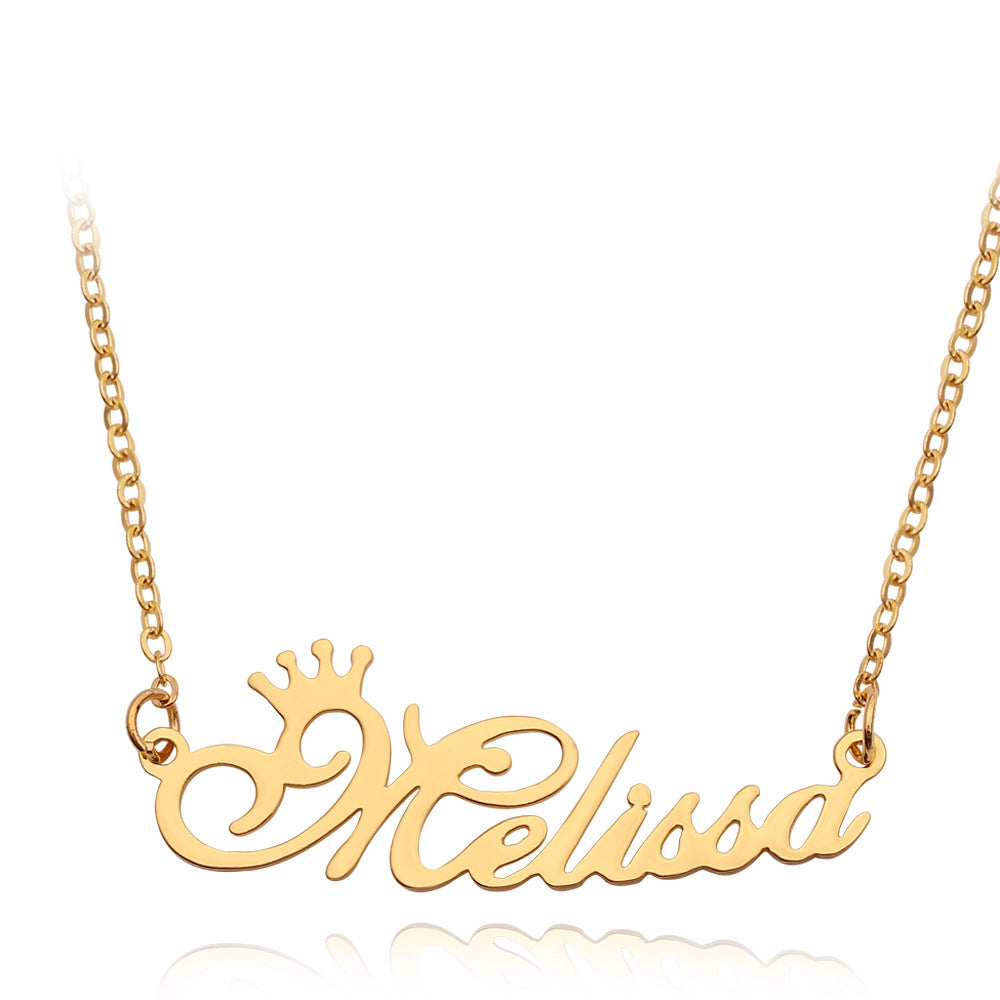 Custom Name Necklace - Personalized Script Nameplate in Gold, Silver or Rose Gold