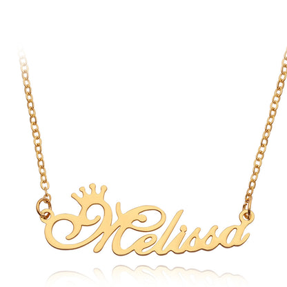 Custom Name Necklace - Personalized Script Nameplate in Gold, Silver or Rose Gold