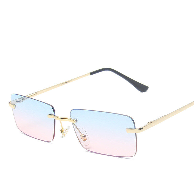 Retro Rectangle Sunglasses - 90s Style Square Metal Frame Sunglasses in Gradient Tints
