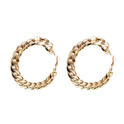 Chunky Chain Link Bracelet - Thick Curb Chain Bangle in Gold or Silver