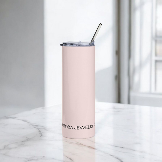 20oz Pink Stainless Tumbler — Gemora Jewelry Logo Travel Cup