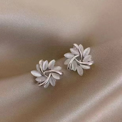 Variety Stud Earrings - Gold Earrings Including Flower Studs, Square & Circle Hoops (1 pair)