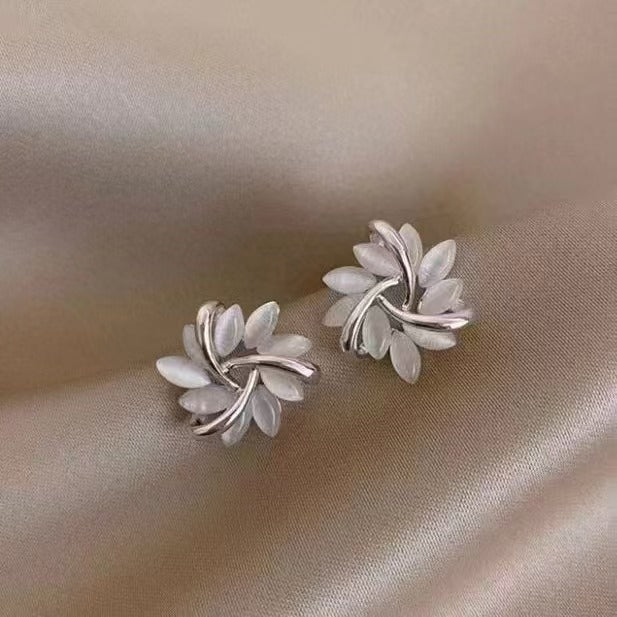 Variety Stud Earrings - Gold Earrings Including Flower Studs, Square & Circle Hoops (1 pair)