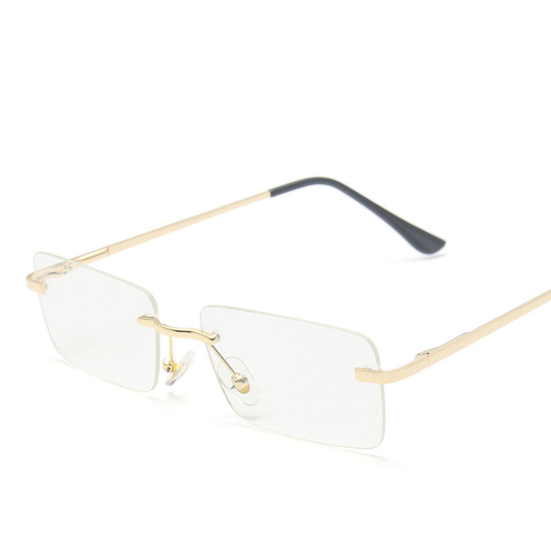 Retro Rectangle Sunglasses - 90s Style Square Metal Frame Sunglasses in Gradient Tints