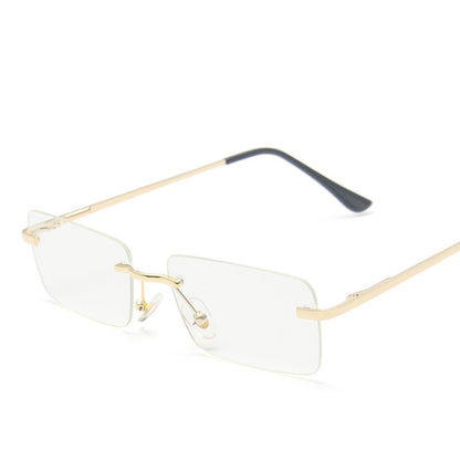 Retro Rectangle Sunglasses - 90s Style Square Metal Frame Sunglasses in Gradient Tints
