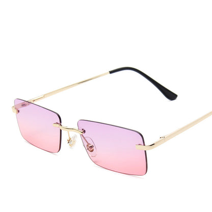 Retro Rectangle Sunglasses - 90s Style Square Metal Frame Sunglasses in Gradient Tints