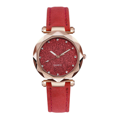 Elegant Rose Gold Watch - Scalloped Edge Watch with Embossed Dial and Leather Band (8 Colors)