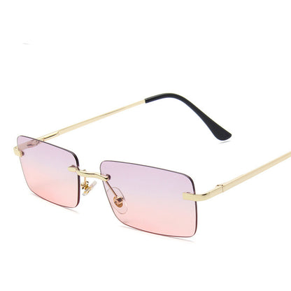 Retro Rectangle Sunglasses - 90s Style Square Metal Frame Sunglasses in Gradient Tints