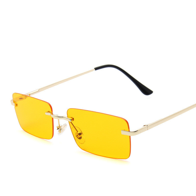 Retro Rectangle Sunglasses - 90s Style Square Metal Frame Sunglasses in Gradient Tints