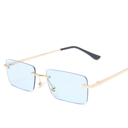 Retro Rectangle Sunglasses - 90s Style Square Metal Frame Sunglasses in Gradient Tints