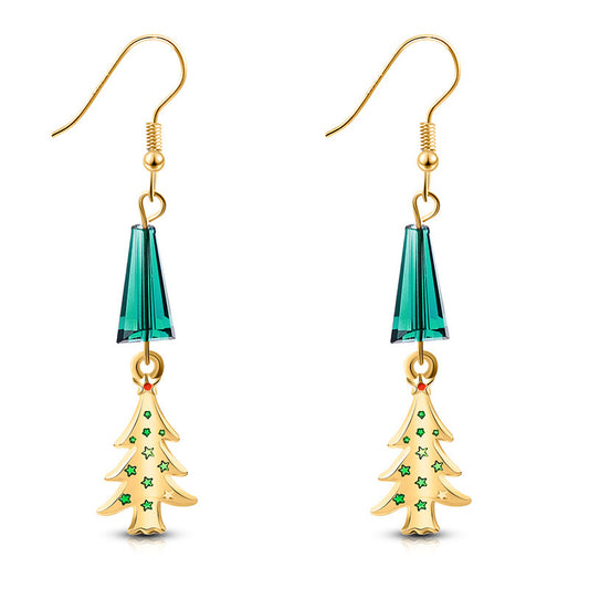 Festive Holiday Dangle Earrings - Christmas Theme Drop Earrings with Enamel (12 Styles)