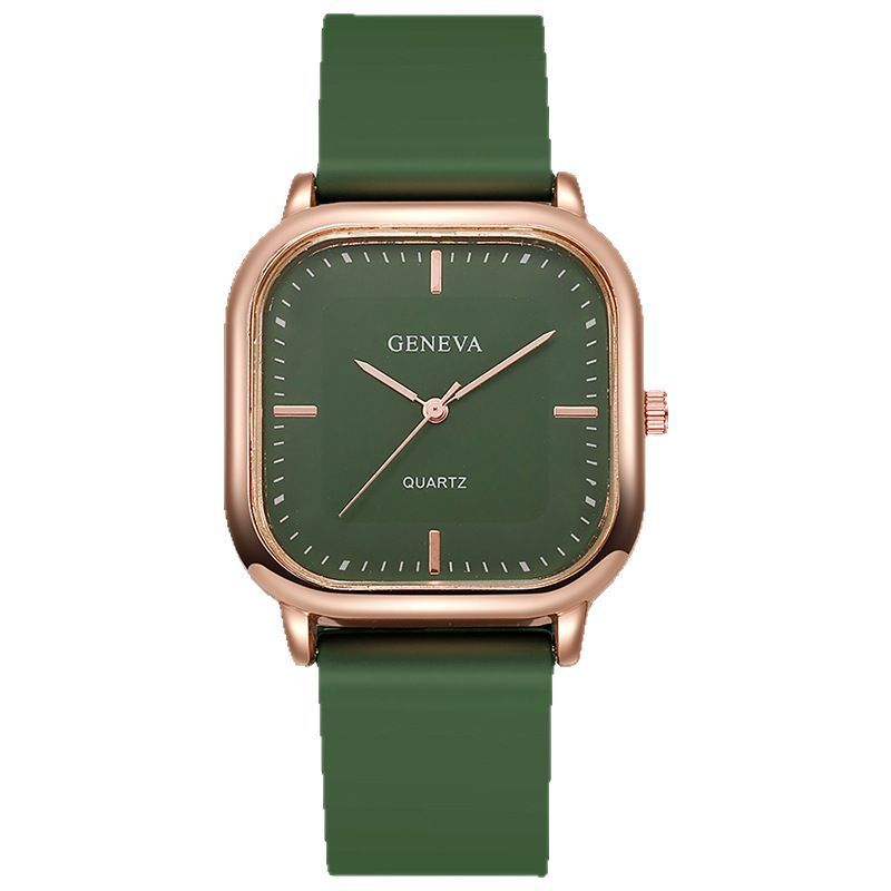 Square Watch - Rose Gold Case Watch with Leather Strap (4 Colors)