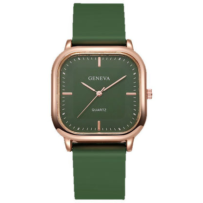 Square Watch - Rose Gold Case Watch with Leather Strap (4 Colors)