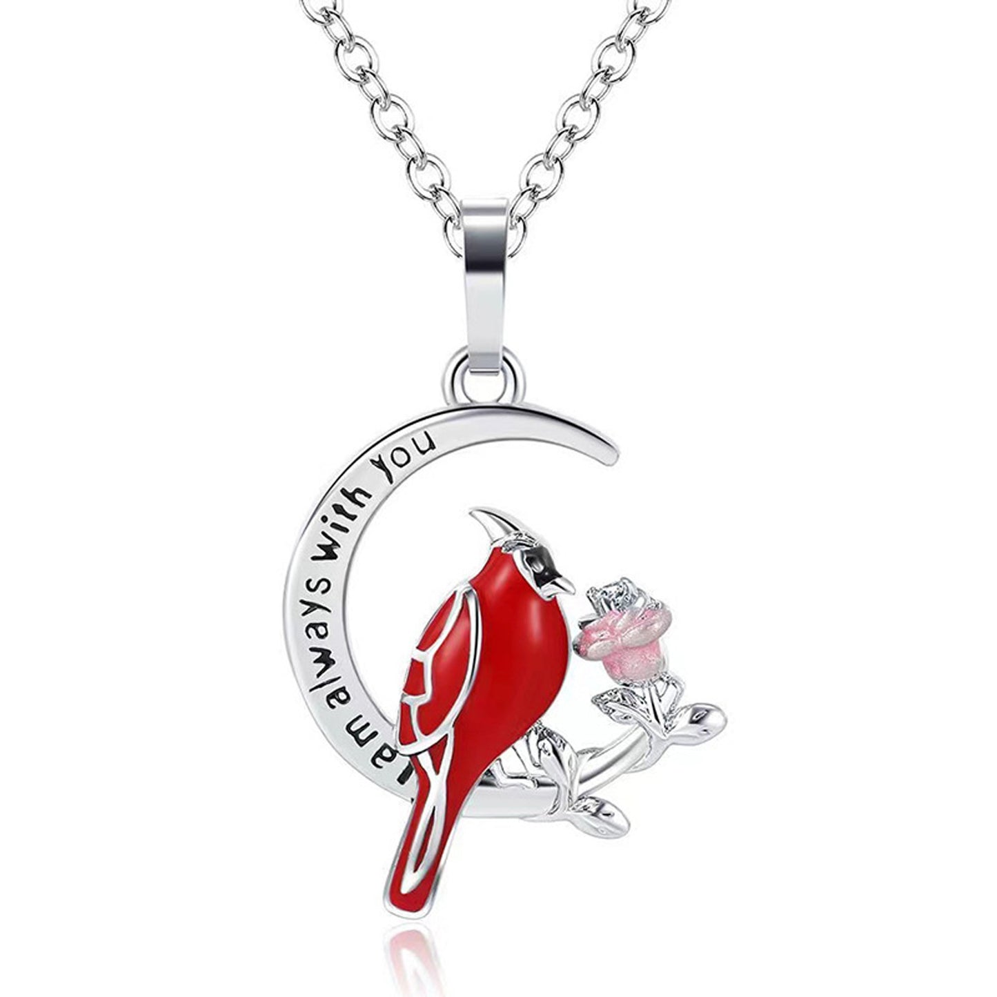 Cardinal Heart Necklace - Quote Heart Pendant Necklace