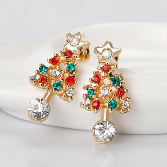Festive Holiday Earring Collection - Santa, Reindeer, Christmas Tree & Snowflake Stud (1 set)