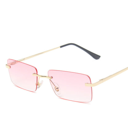 Retro Rectangle Sunglasses - 90s Style Square Metal Frame Sunglasses in Gradient Tints