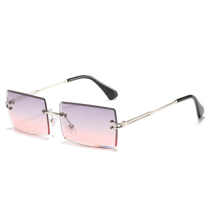 Retro Rectangle Sunglasses - 90s Style Square Metal Frame Sunglasses in Gradient Tints
