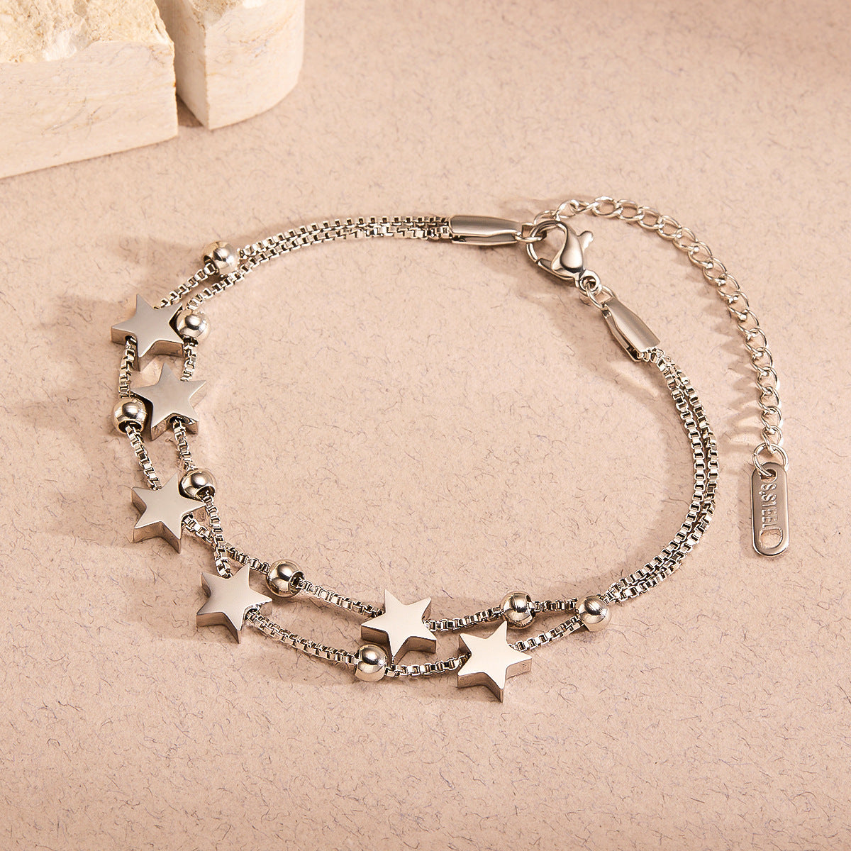 Double Star Bracelet on table