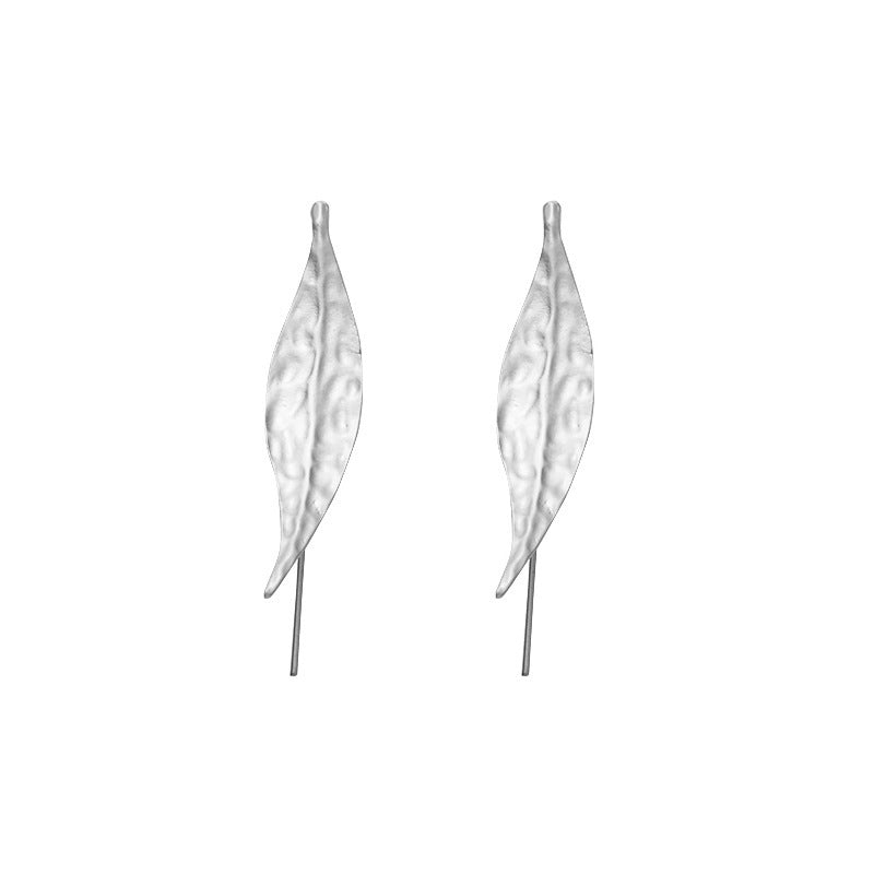 silver leaf earrings