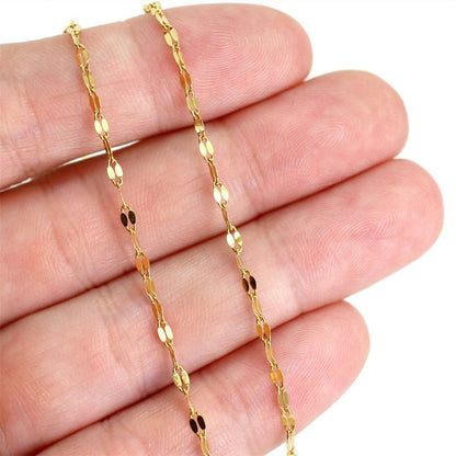Dainty Twisted Chain Anklet - Minimalist Geometric Link Anklet in 14K Gold or Silver