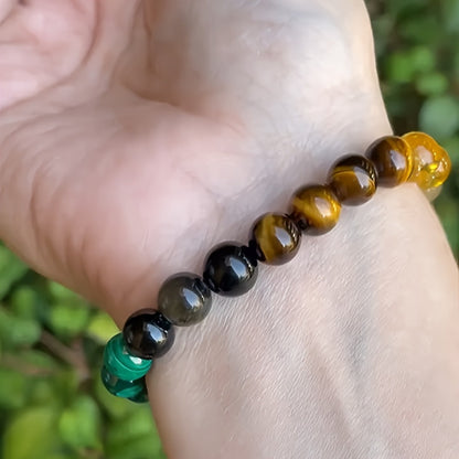 Gemstone Bead Bracelet - Natural Stone Elastic Bracelet (6 styles)
