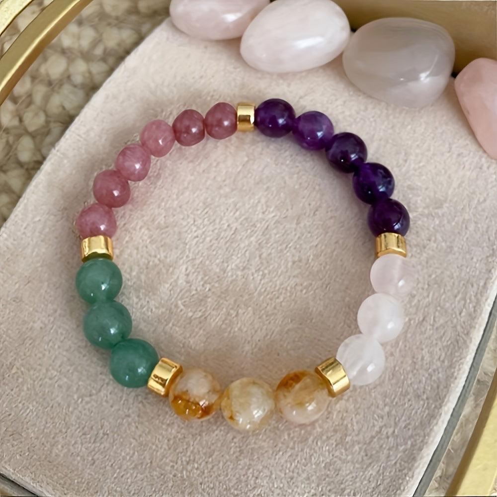 Gemstone Bead Bracelet - Natural Stone Elastic Bracelet (6 styles)